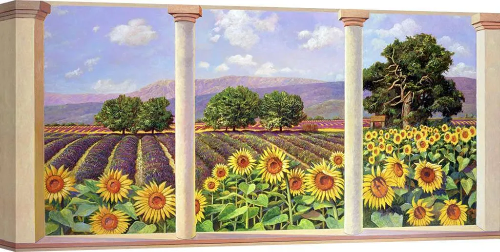 Quadro su Tela Girasoli 70x35 Andrea Del Missier - Telaio 4cm e Fine Art - 1