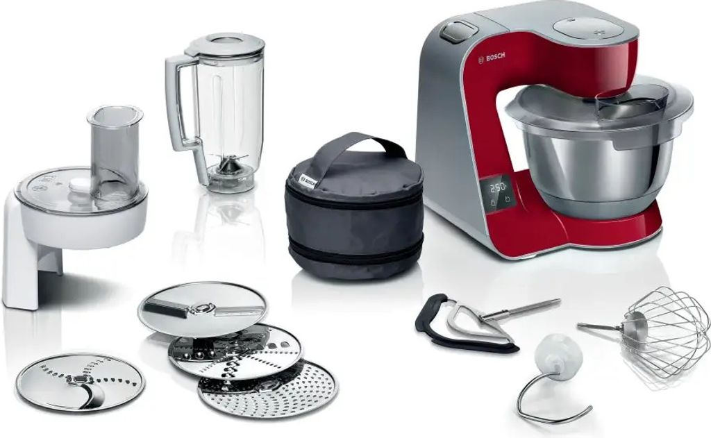 Bosch MUM5X720 Küchenmaschine de 1000 W 3,9 L Rot, Silber Integrierte Waage