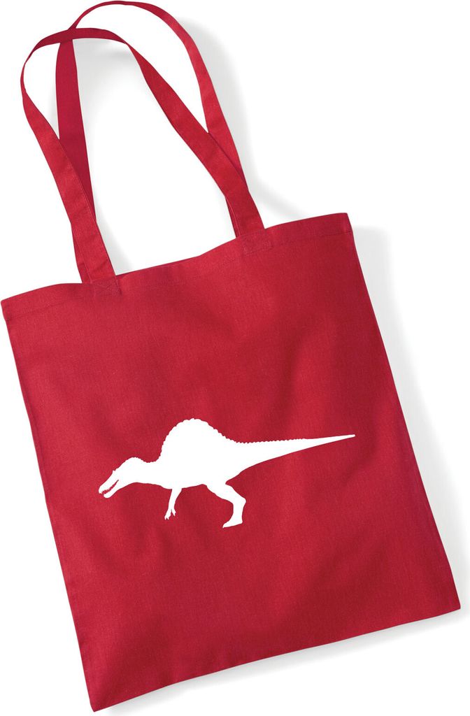 Huuraa Jutebeutel Spinosaurus Dinosaurier 10 Liter Classic Red Baumwolle Tasche Geschenkidee