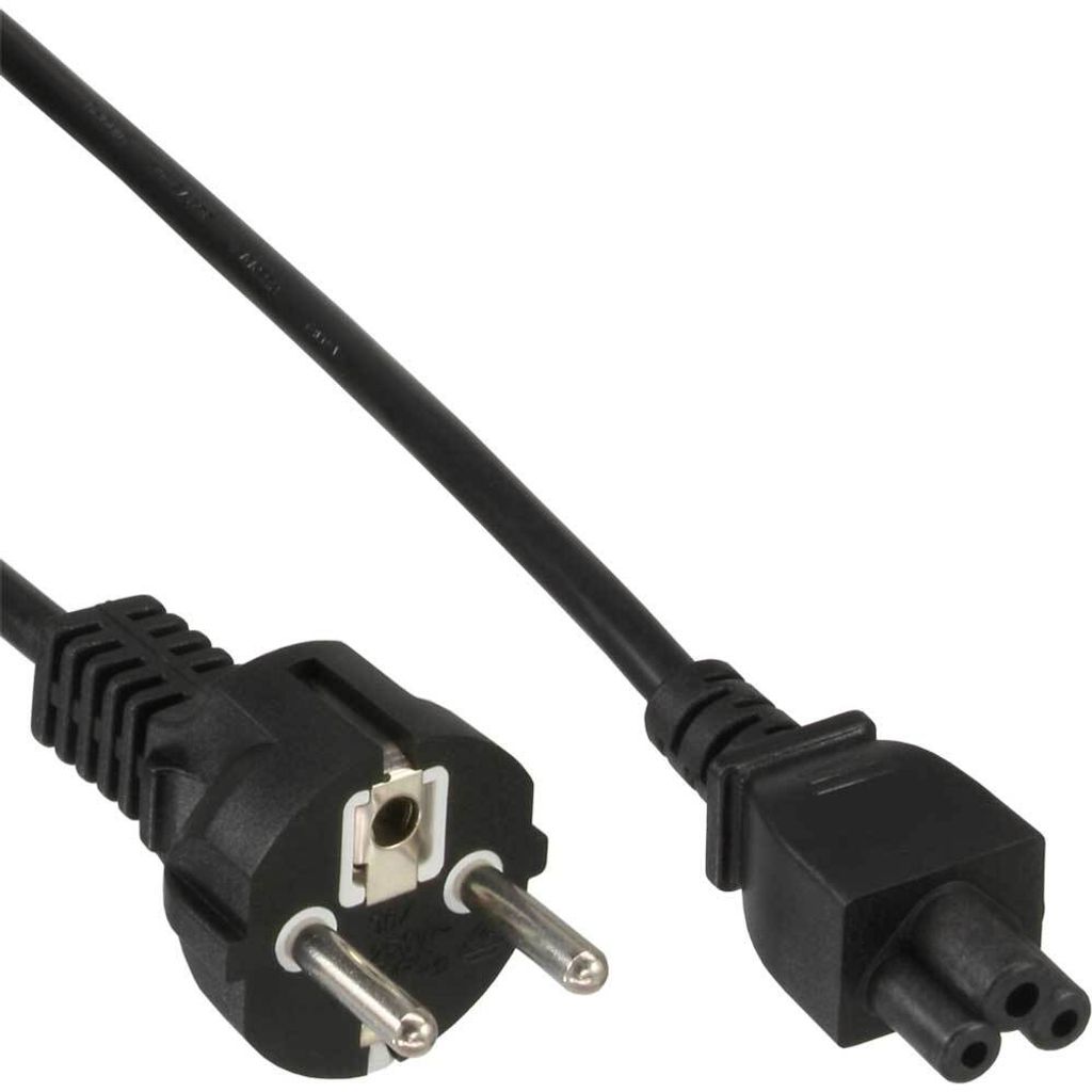 InLine Netzkabel für Notebook, 3pol C5 Kupplung, schwarz, 2m