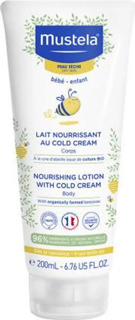 Lait Corps Bébé Nourrissant au Cold Cream 200ml Mustela Peaux Sèches