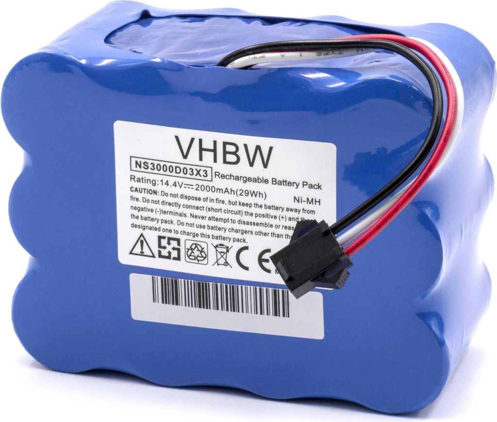 vhbw Akku kompatibel mit H.Koenig SWR22 Staubsauger (2000 mAh, 14,4 V, NiMH)