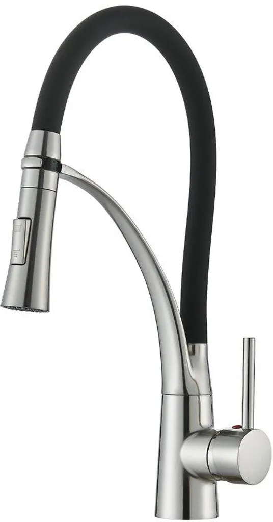 Mitigeur cuisine anti-éclaboussures avec bec amovible en inox durable