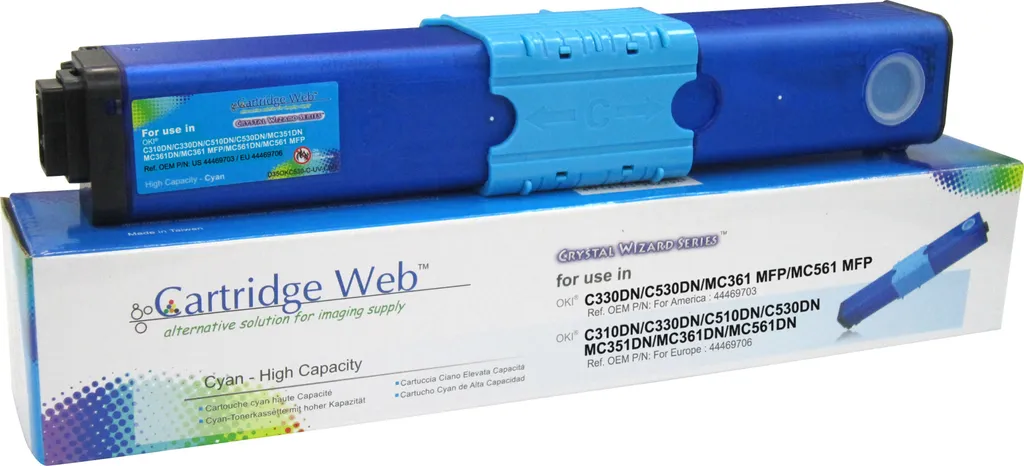 Cartouche cyan 44469706 pour OKI C310 à haute fidélité chromatique