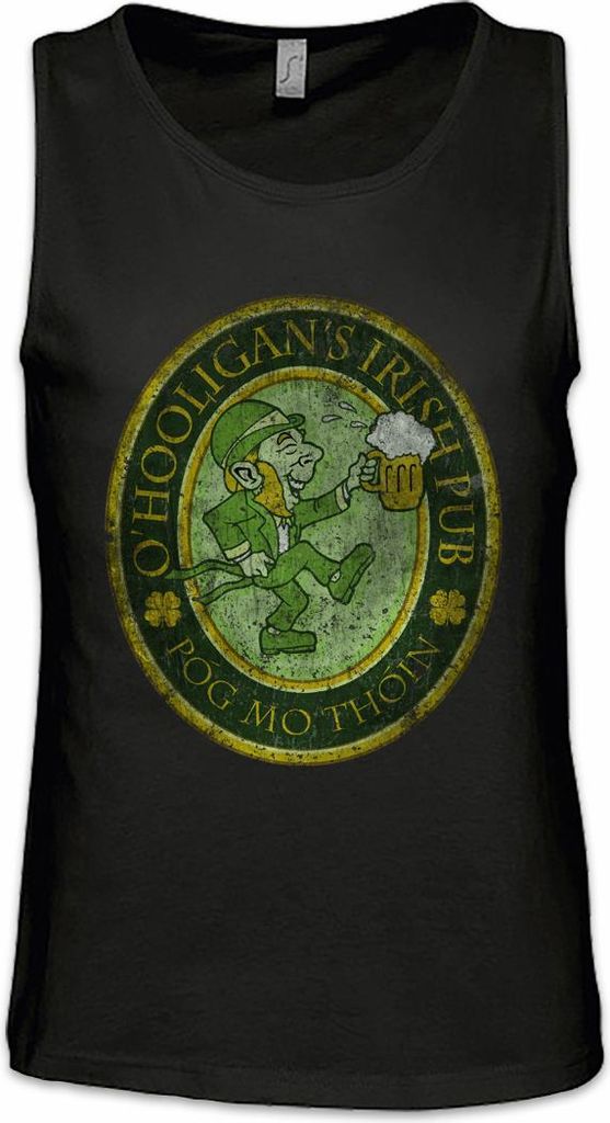 Urban Backwoods O'Hooligans Irish Pub Vintage, Ärmelloses T-Shirt, Farbe: Schwarz, Größe: 2XL