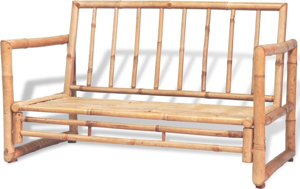 vidaXL 2-osobowa sofa ogrodowa z bambusowymi poduszkami Zdjęcie produktu 