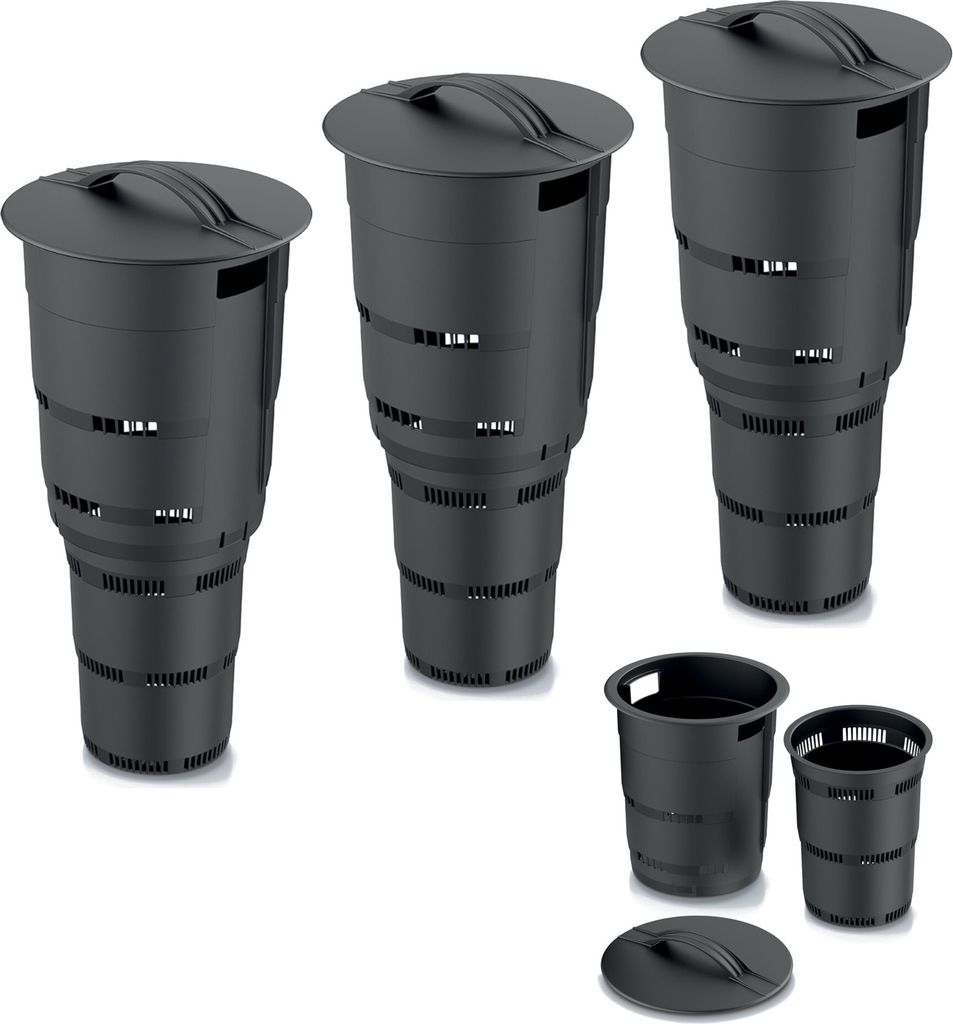 Set 3x Komposter Unterirdischer Garten 11 L Anthrazit Produktbild 