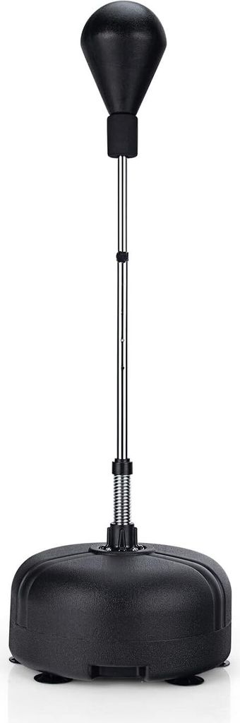KOMFOTTEU Punchingball Boxsack auf Standfuß höhenverstellbar 140-150 cm, Boxball auf befüllbarem Boden, Boxhandschuhe, Boxset, Standboxsack