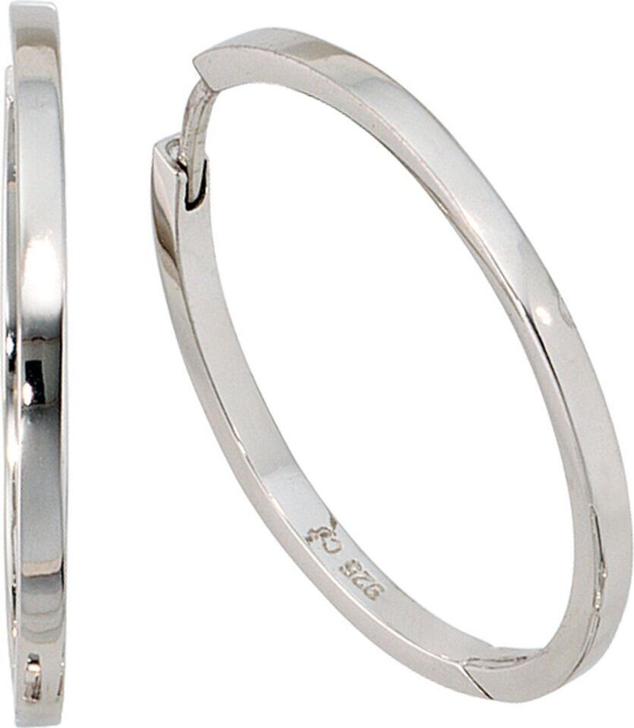 Creolen Creole Ohrringe 26.5mm 925 Silber rhodiniert Ohrschmuck Damen