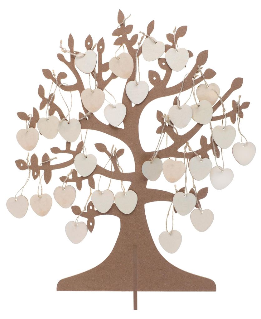 Wunsch-Baum mit 50 Herzen Gästebuch Hochzeit Produktbild 