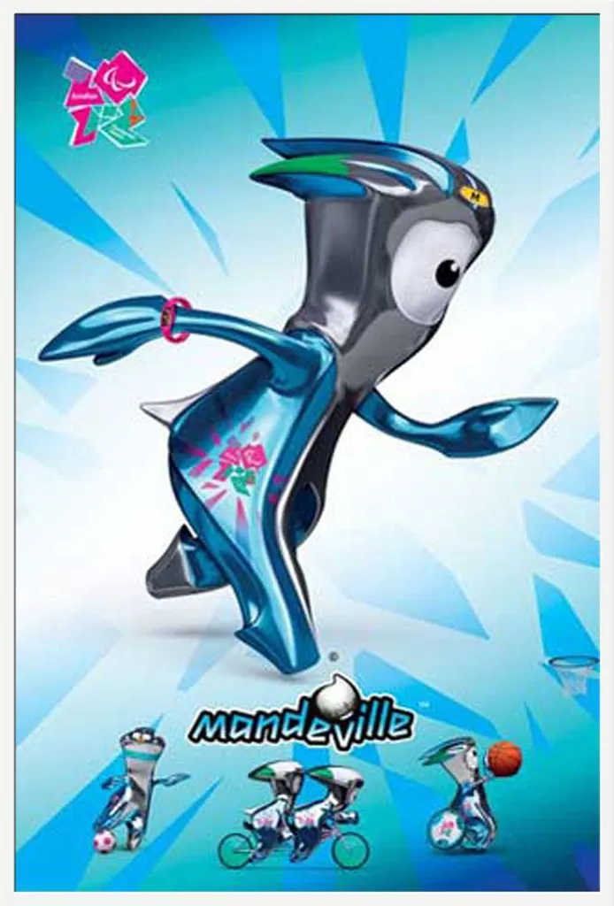 Affiche JO Londres 2012 Manderville avec cadre Shinsuke blanc 61x91,5 cm