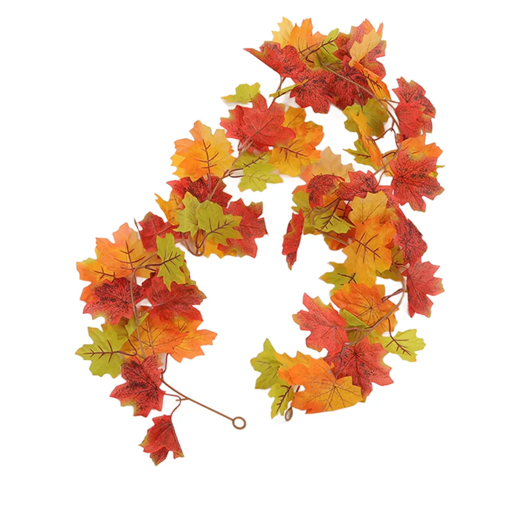 Foglia d'acero della ghirlanda d'autunno, ghirlanda artificiale dell'acero d'autunno, ghirlanda artificiale della foglia d'acero, decorazione della vite della foglia d'acero, ghirlanda artificiale del fogliame d'autunno, ghirlanda della vite d'attaccatura