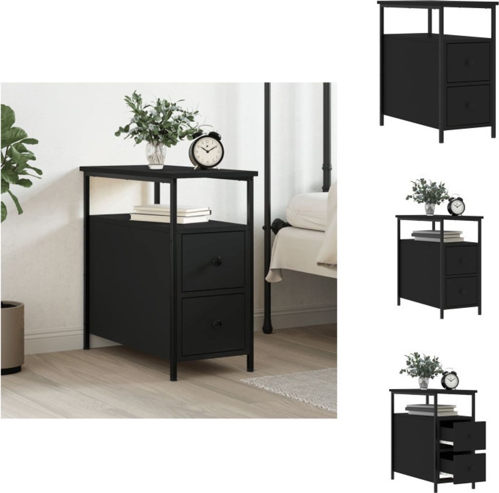 vidaXL Nachttisch Schwarz 30x60x60 cm Holzwerkstoff - Nachttische