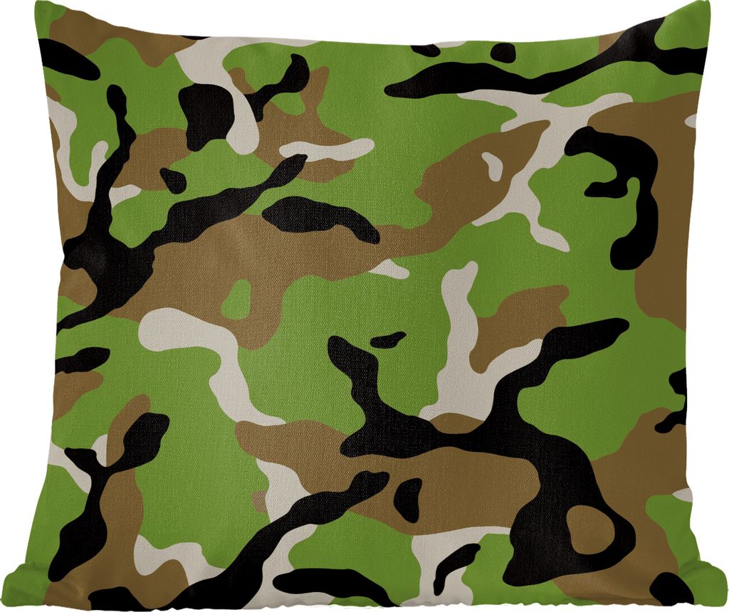 MuchoWow Zierkissen Sofakissen Wohnzimmer Dekokissen 40x40 cm Militärisches Tarnungsmuster - Foto Kissen - Schlafzimmer Dekoration