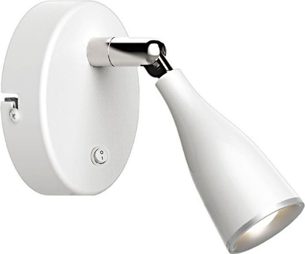 4.5W Wandlampe mit Schalter Weiß/Silber - Warmweiß 2300K - 3500K