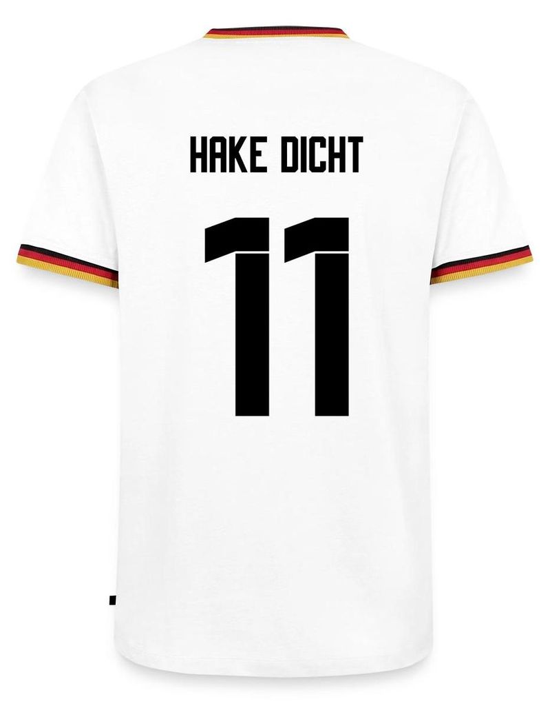 Spreadshirt Sauf Trikot Party Outfit Hake Dicht Männer Kontrast T-Shirt, 3XL, Weiß/Dreifarbig