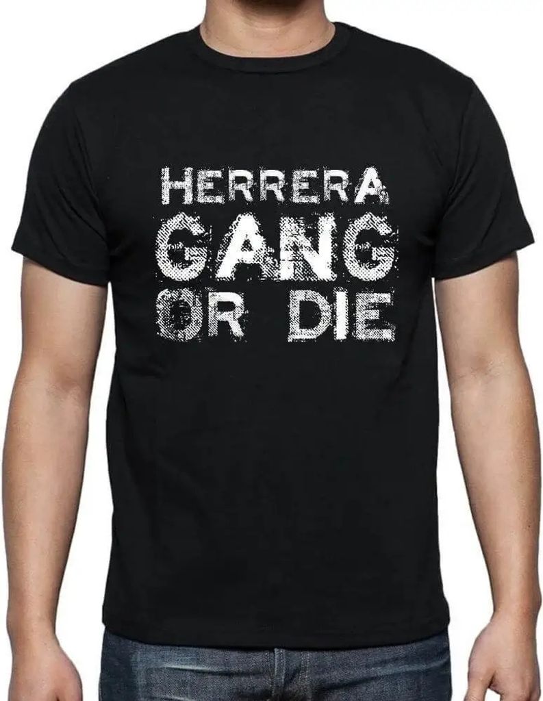 Herren Grafik T-Shirt Herrera-Familienbande – Herrera Family Gang – Öko-Verantwortlich Vintage Jahrgang Kurzarm Lustige Druck Geburtstag Gesch...