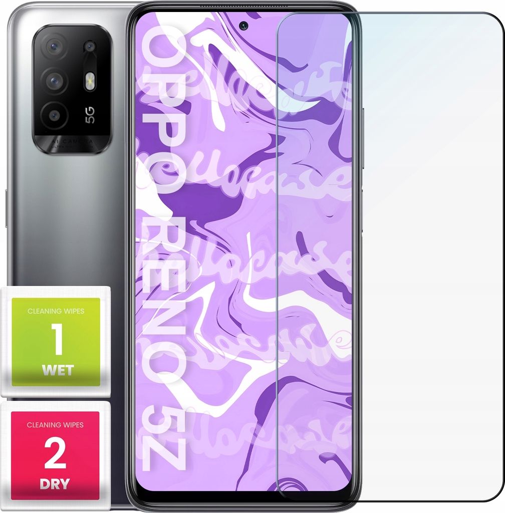 Glas für OPPO RENO 5Z Panzerglas Panzerfolie Schutzglasfolie Displayschutzglas Echt Glas Schutz Folie Display Glasfolie 9H HELLOCASE