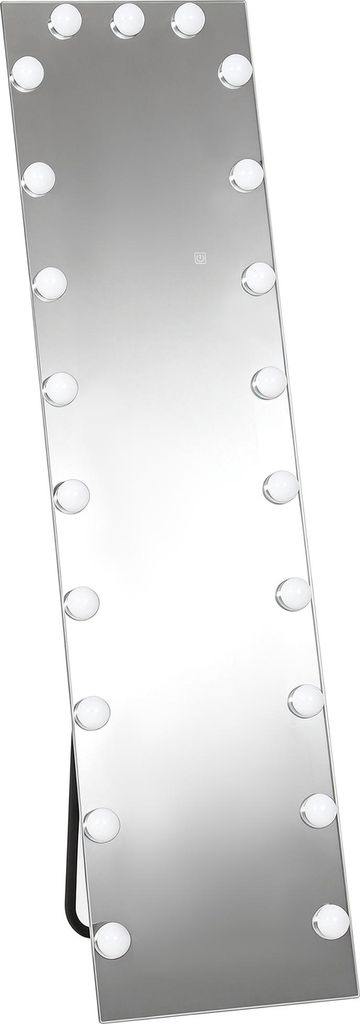 Ganzkörperspiegel 150x40 cm RGB-LED Standspiegel mit 21 Glühbirnen 7 Lichtfarbe Touch-Schalter Memory-Funktion