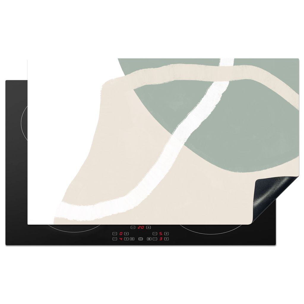 KitchenYeah Herdabdeckplatte Minimalismus - Pastell - Gestaltung , 85x52cm, Küche Deko, Glaskeramikkochfeld Herdabdeckung, Abdeckplatte fùr Koc...