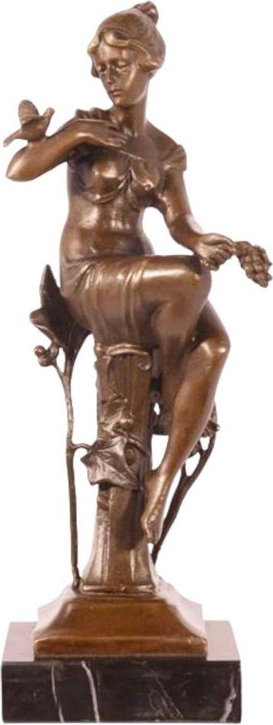 Bronzeskulptur Bronzefigur Sitzende Frau #47228