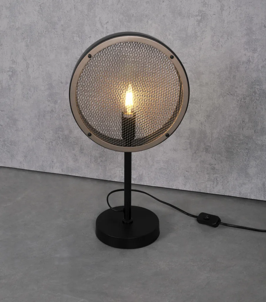 Lampe de bureau métal ARETE Polux 1xE14 12W noir marron finition mate