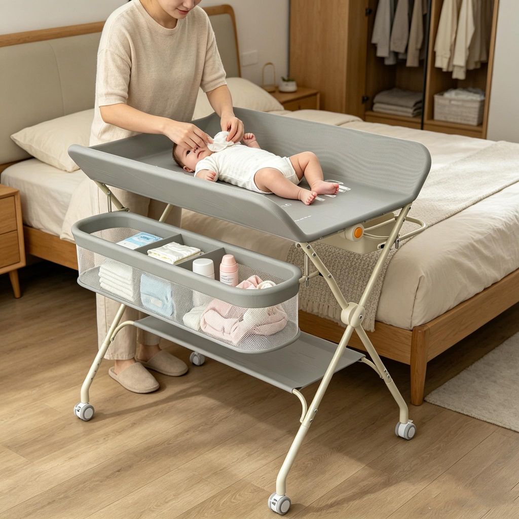 Baby Klappbar Wickelkommode, Mobiler Produktbild 