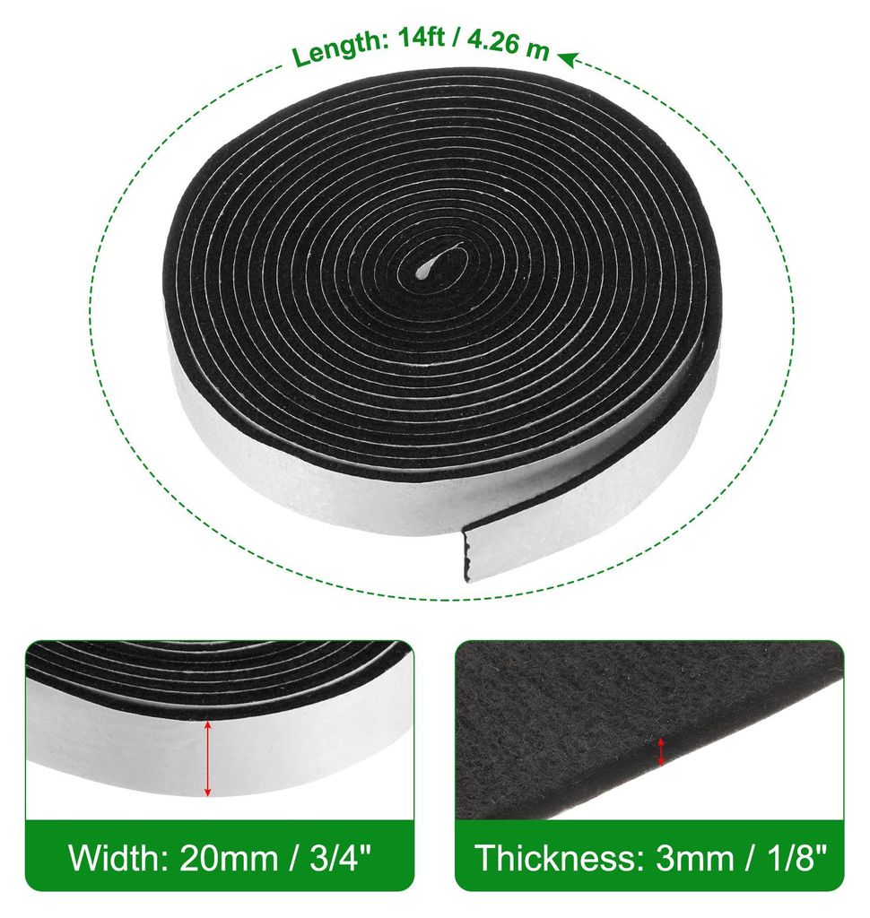 Smoker Dichtungsringe 14FT 3/4" x 1/8" Hochtemperatur Grill Dichtung Ersatz Hochtemperatur BBQ Dichtungsband BBQ Smoker Dichtung Selbstklebender Fi...