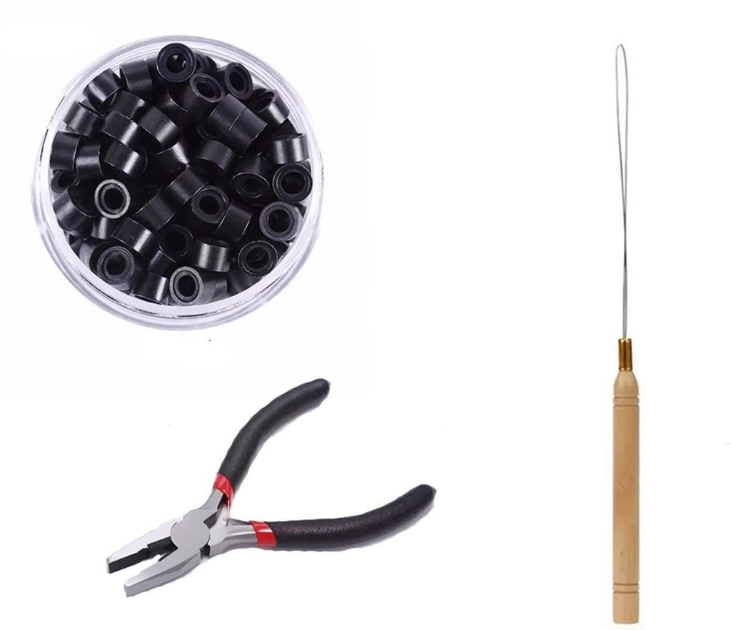 Microanelli in silicone con pinza e ago per microanelli – Immagine del prodotto 