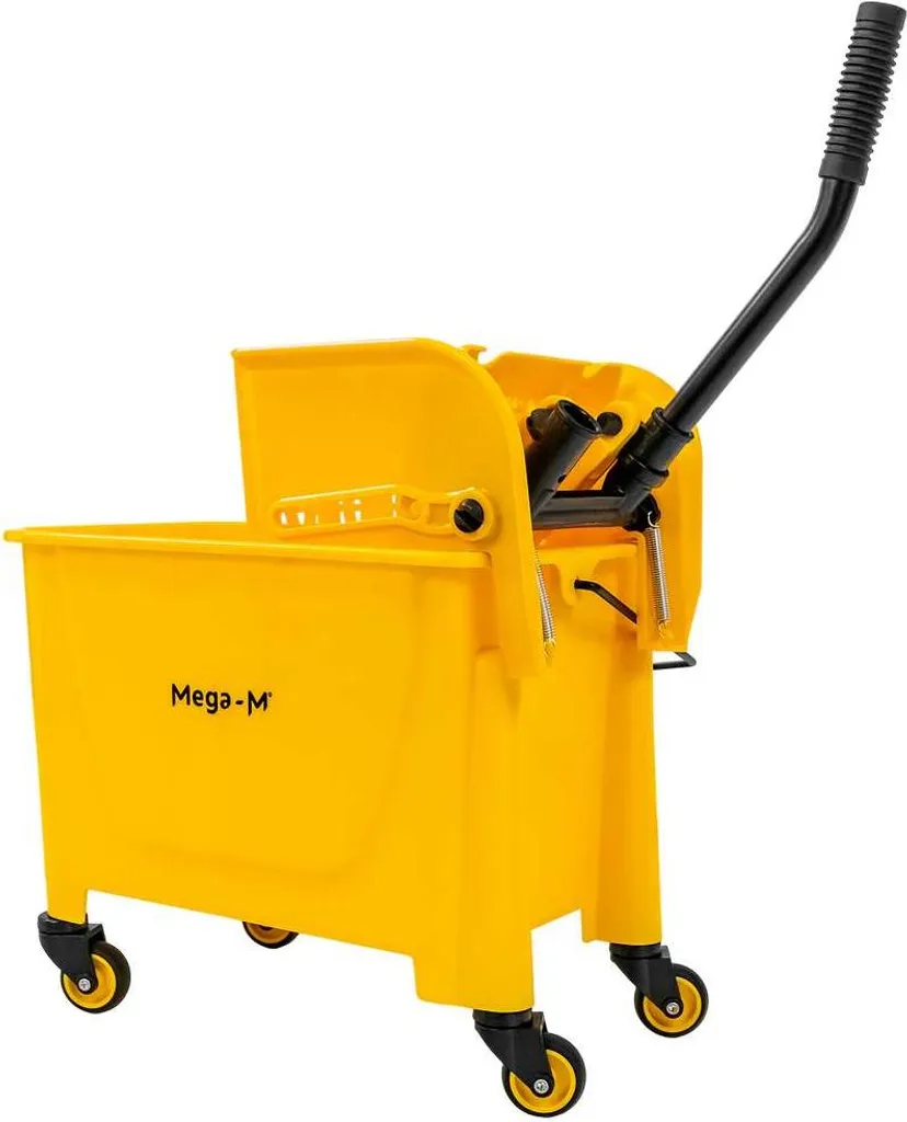 Chariot de ménage compact 20L jaune avec séparateur d'eau et presse