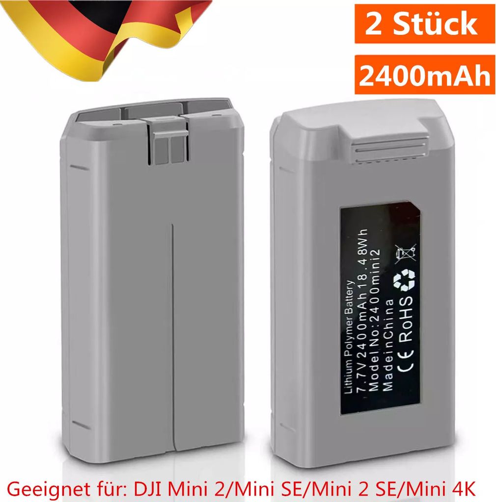 2 Stück 2400mAh 7,7 V Akku Batterie für DJI Mini 2/Mini SE/Mini 2 SE/Mini 4K Drohne