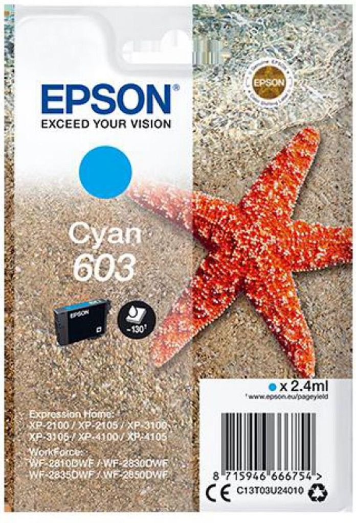 Epson Singlepack Cyan 603 Ink, Standardowa wydajność, Zdjęcie produktu 
