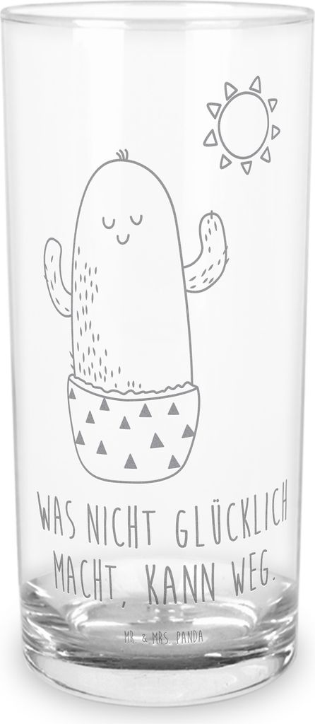 Mr. & Mrs. Panda Cocktailglas Kaktus Sonne 200 ml - Transparent - Geschenk, Tumbler, Saftglas, Kakteen, Longdrinkglas, Wasserglas, Trennung, Motiva...