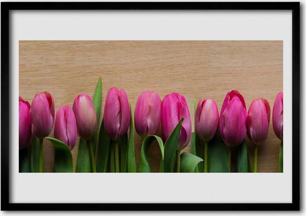 Bild 100x70 MDF-Rahmen Wandkunst Flowers On The Wall