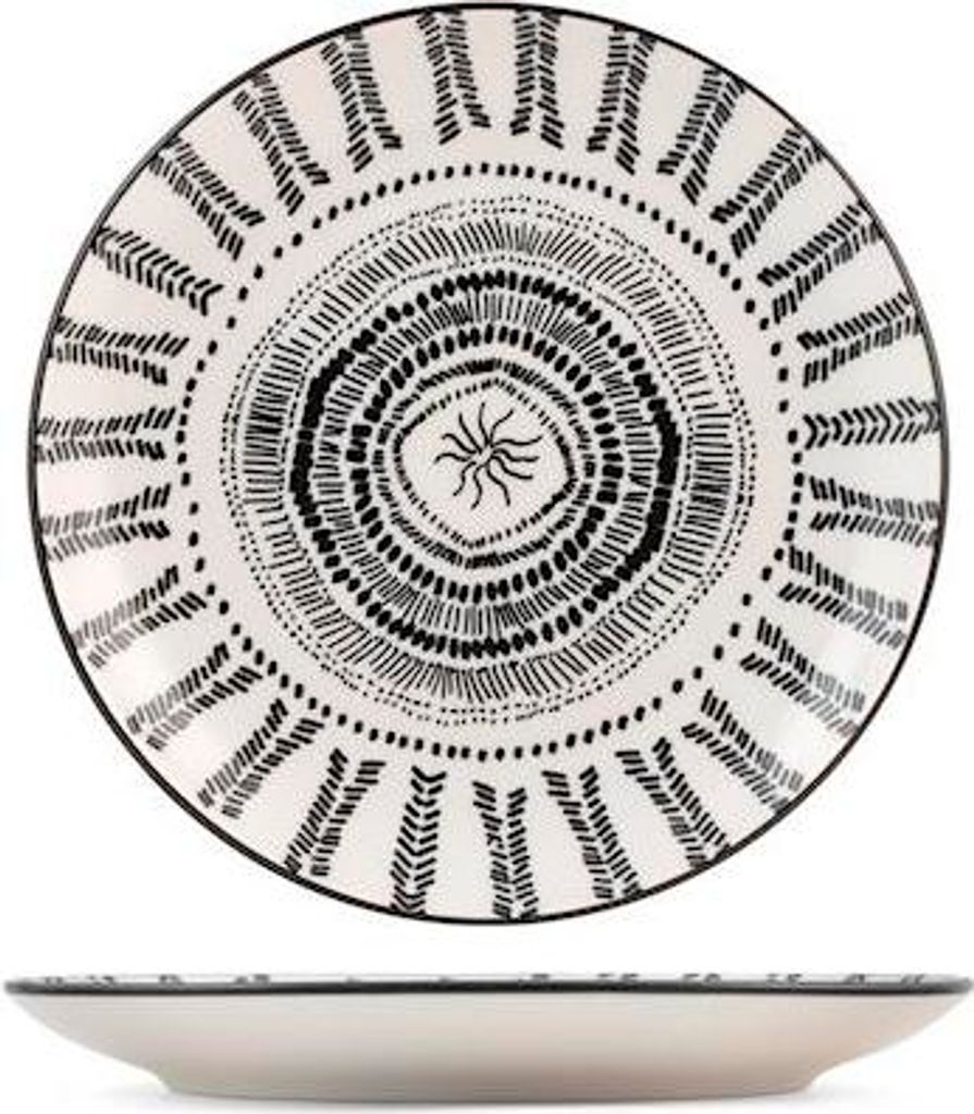 Tafelservice 18‐teilig Voyage aus dekorierter Porzellan - H&H