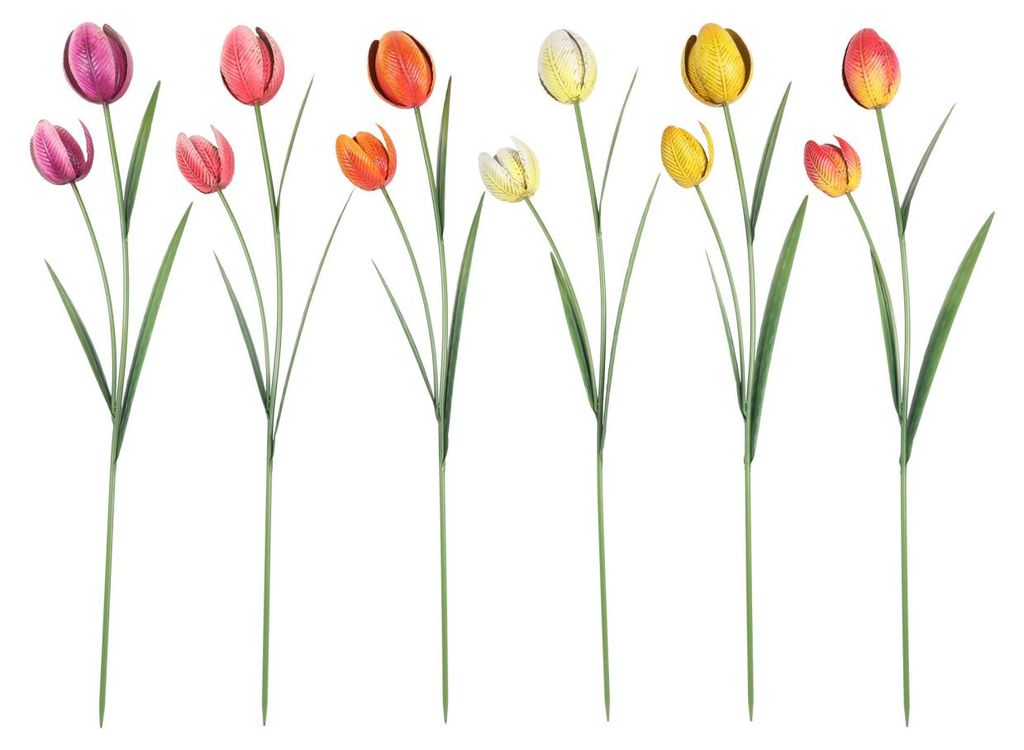 Flamingo Gartenstecker Tulipa Metall 26 x 100 cm mehrfarbig Produktbild 