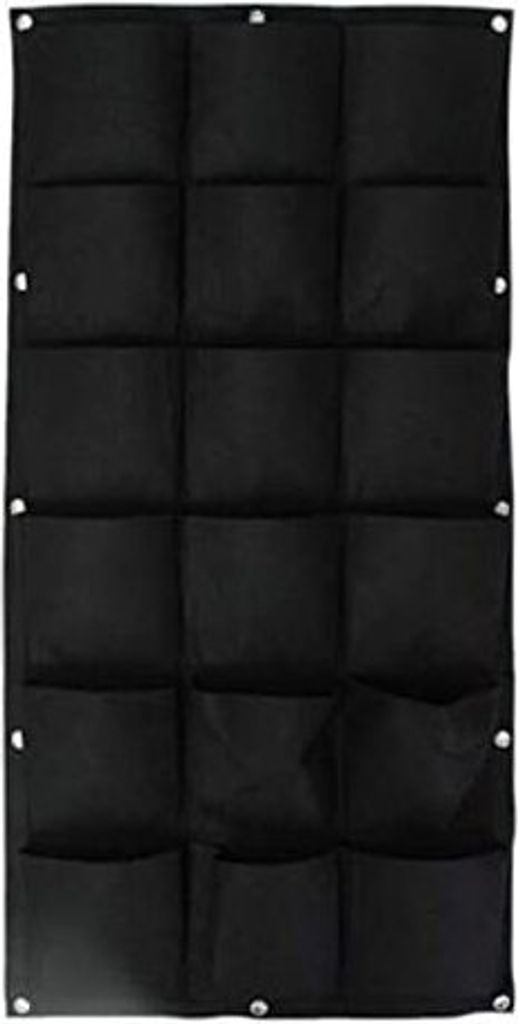 18 Pocket Vertical Wall Garden Pflanzgefäß, wasserdicht atmungsaktiv Filz Stoff Wandbehang Pflanzbeutel für Indoor Outdoor Gartenarbeit Pflanzen...