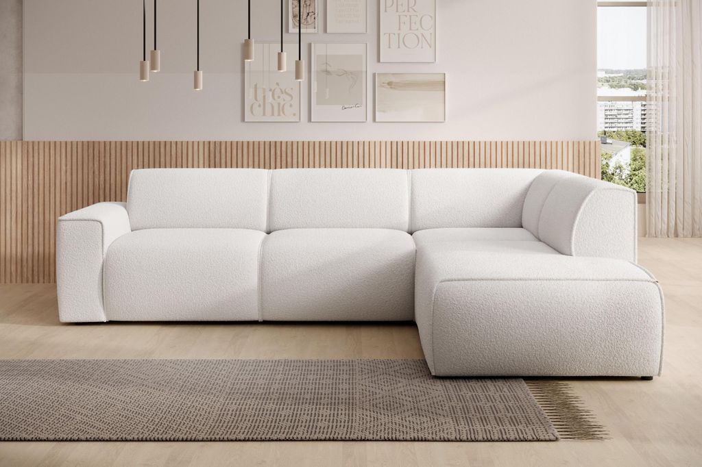 Designová sedací souprava OSKARA L - bílá, pravý roh Obrázek produktu 