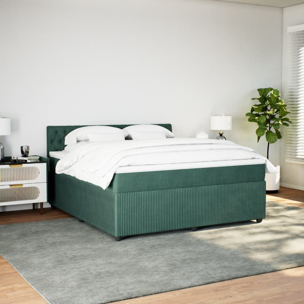 Maison Exclusive - Boxspringbett mit Matratze Dunkelgrün 180x200 cm Samt