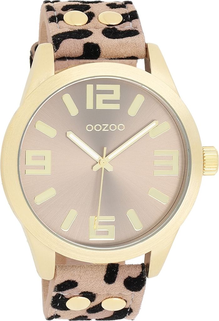 Oozoo Armbanduhr beige schwarz Leder Timepieces Damen Produktbild 