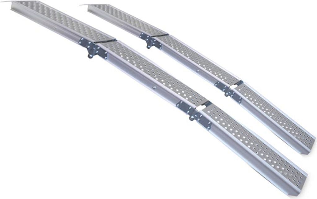 Zweifach klappbare Motorradrampe im 2er Set - 195 cm
