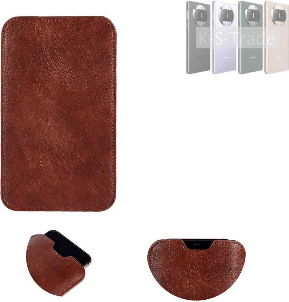 K-S-Trade Schutzhülle Handyhülle kompatibel mit Huawei Mate X3 Handytasche Kunstleder Sleeve in braun