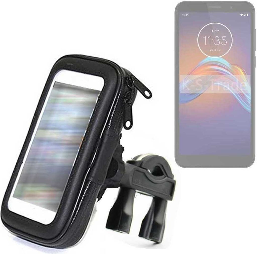K-S-Trade Fahrrad-Halterung kompatibel mit Motorola Moto E6 Play Handy-Halterung Halter Lenkstange Fahrradhalterung Motorrad Bike Mount