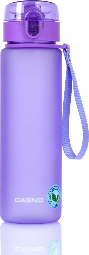 Casno Trinkflasche Wasserflasche auslaufsichere Sportflasche BPA-frei Tritan Gym Flasche 560ml Lila