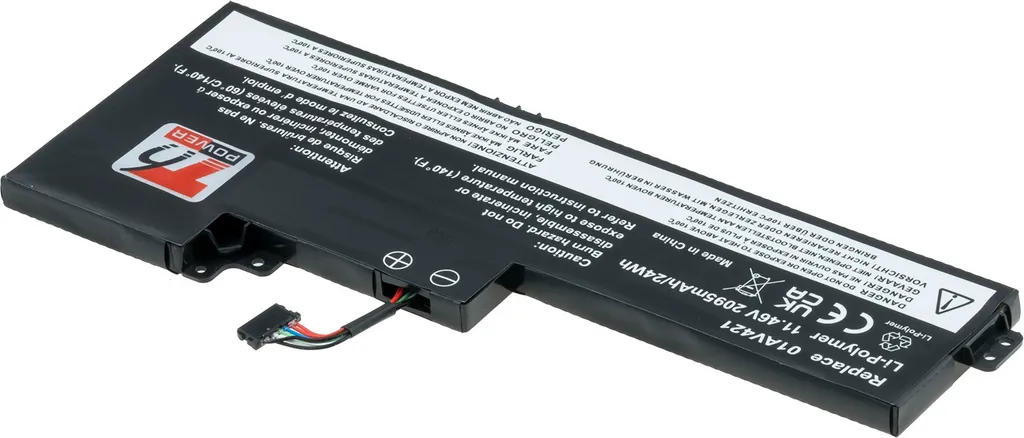 Batteria T6 Power per Lenovo ThinkPad T480 20L6, Li-Poly, 11,46 V, 2095 mAh (24 Wh), nero - 2
