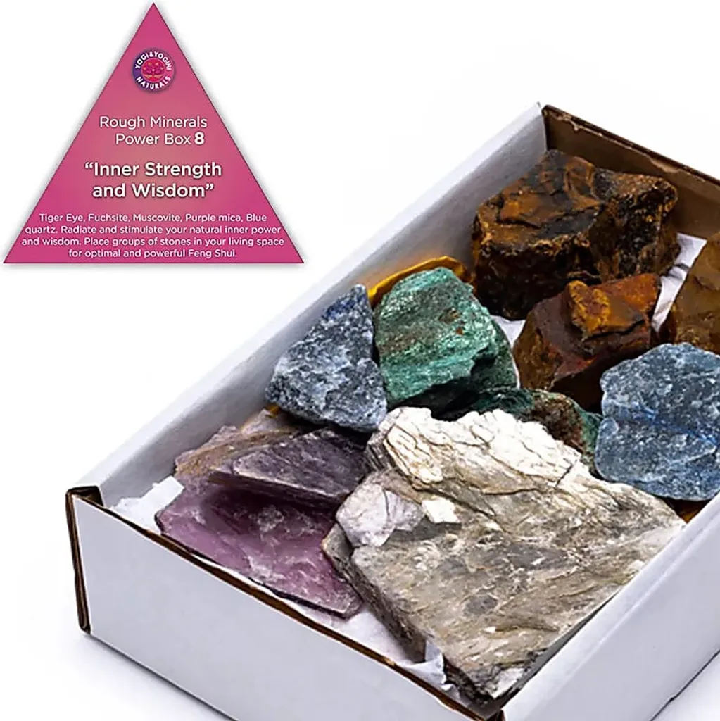 Power Box 8 Pierres de Sagesse et Force - Coffret Naturel de 500-650g