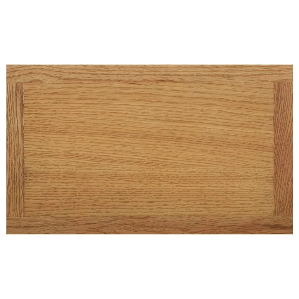 Table d'appoint en chêne massif avec étagère de rangement intégrée - 3