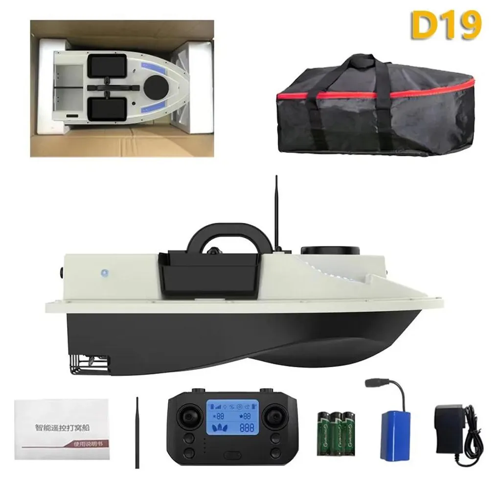 Bateau de pêche GPS pour amorçage précis à 600m avec batterie 12 Ah
