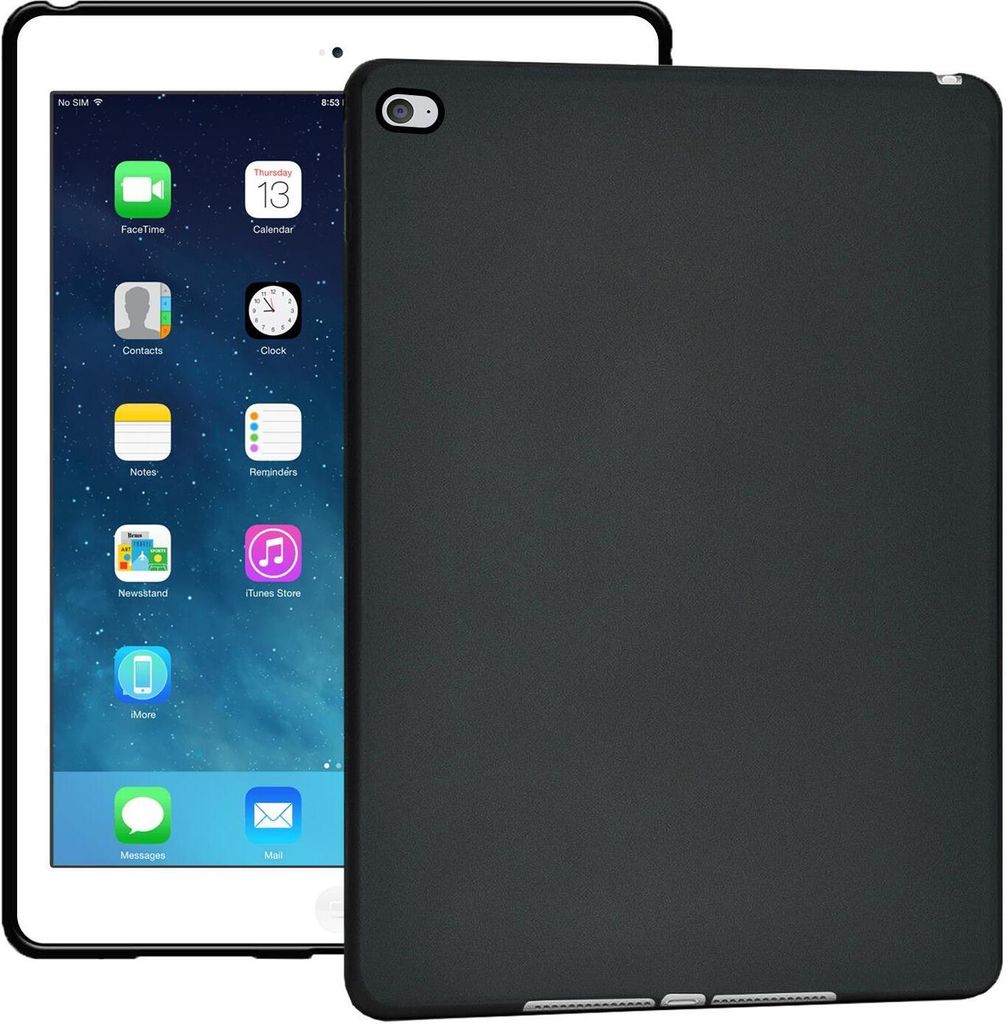 Conie Tablet Silikon Cover für iPad Air 2 TPU Case Schutz Hülle Tasche in Schwarz matt