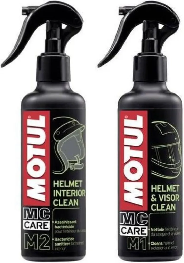 Kit Motul M1 M2 Nettoyant Casque Formule Anti-Traces et Anti-Odeurs Pro